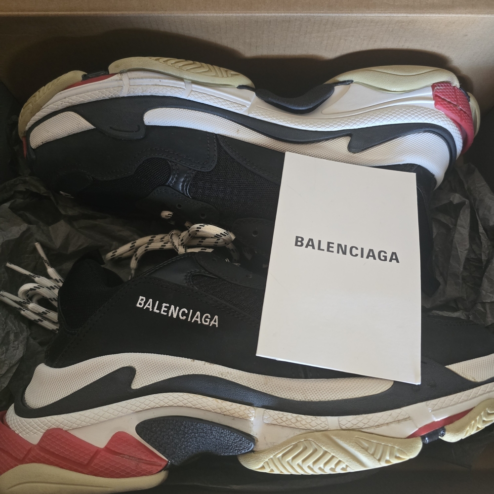 Balenciaga Black and Red Sneakers
